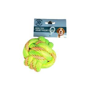GKC Dog Rope Ball - Lime Green Small Chewable Dog Toy by Greenbrier Kennel Club